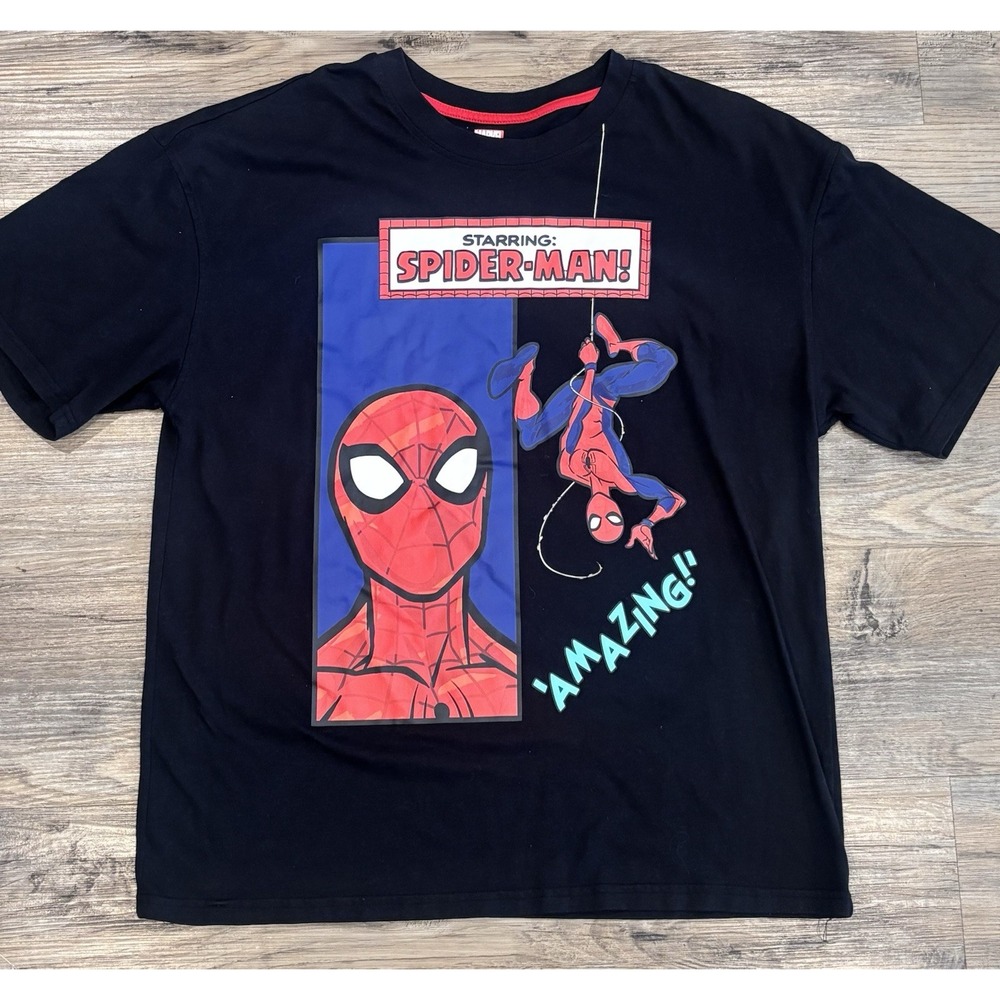 Marvel Spider-Man Disney Exclusive Amazing Black T-Shirt Men's Large Dianeyland